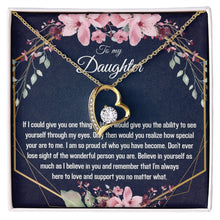 Daughter Gift - Heart Pendant CZ Necklace Minimalist Jewelry - Meaningful Cards
