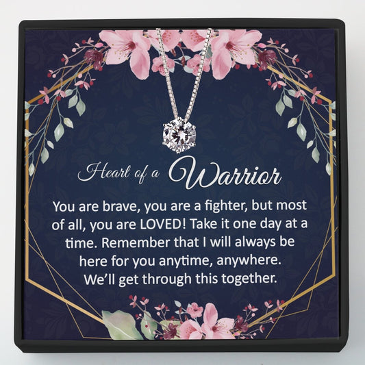 Diabetes Support Gift, Silver CZ Necklace - Meaningful Cards