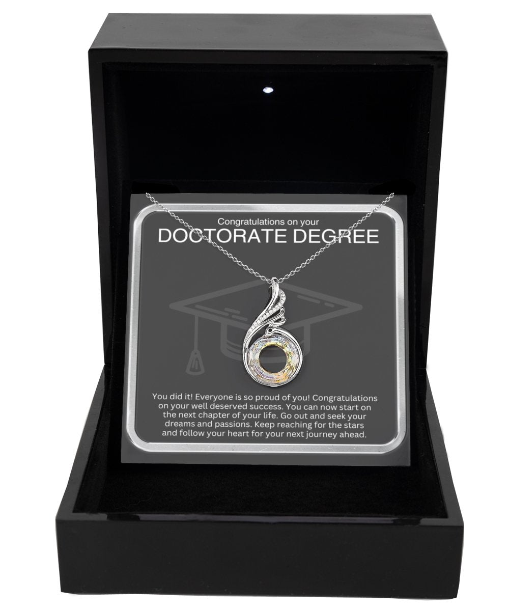 Doctorate degree graduation necklace for her, phd, dds, dpt graduation gifts, congratulations grad card, happy graduation card - Meaningful Cards