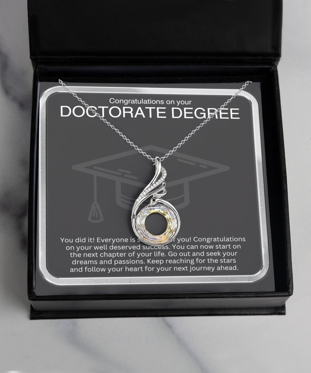 Doctorate degree graduation necklace for her, phd, dds, dpt graduation gifts, congratulations grad card, happy graduation card - Meaningful Cards