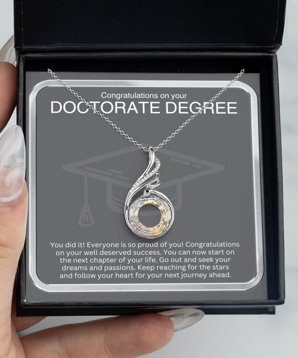 Doctorate degree graduation necklace for her - PHD, DDS, DPT Graduation Gifts - Meaningful Cards