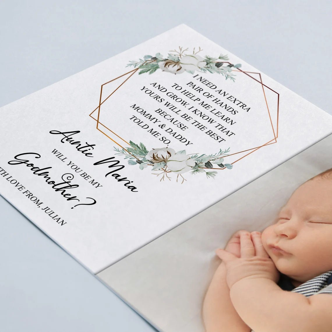 EDITABLE will you be my godmother printable download template - Meaningful Cards