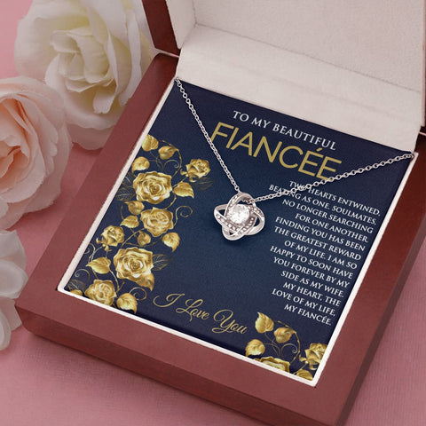 Love Knot Necklace with Message for Fiancee - Meaningful Cards