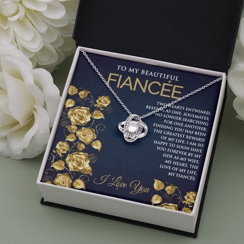 Love Knot Necklace with Message for Fiancee - Meaningful Cards