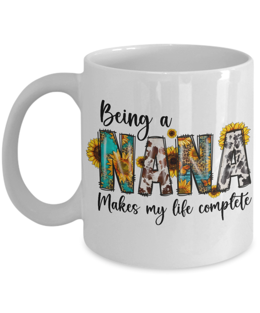 Being a nana makes my life complete coffee mug