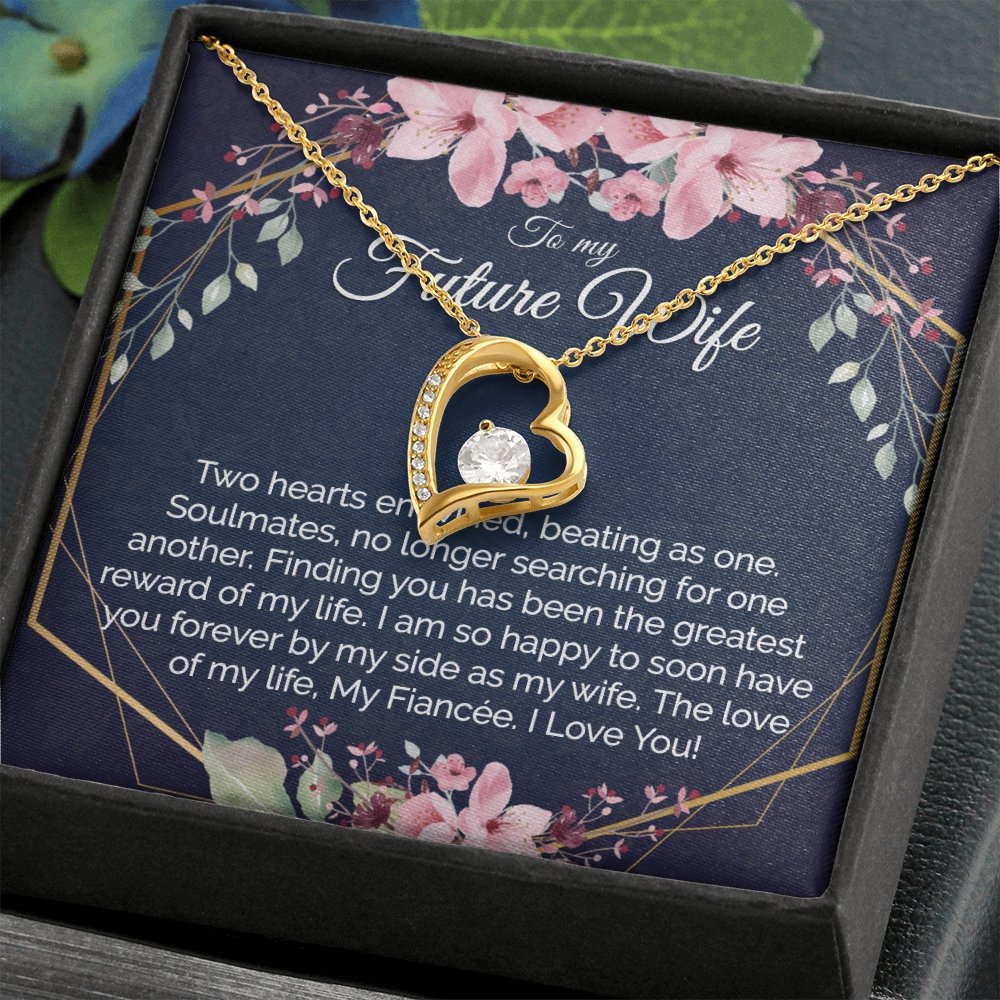 Future Wife Gift - Heart Pendant CZ Necklace Minimalist Jewelry - Meaningful Cards