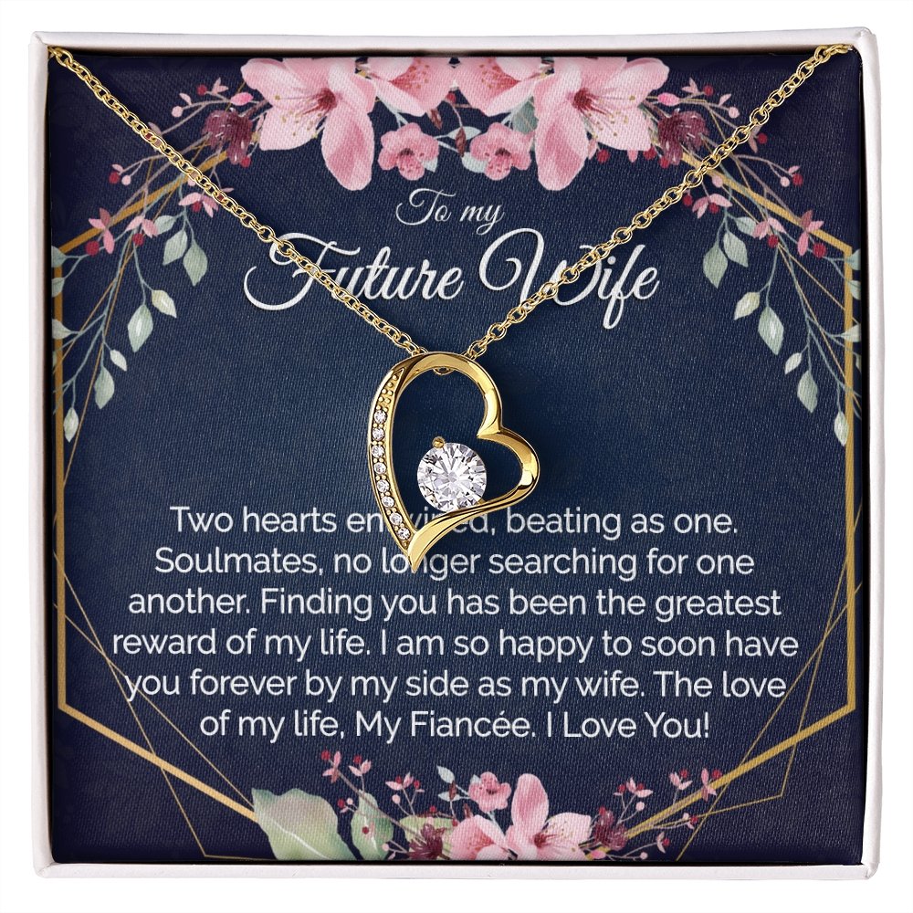 Future Wife Gift - Heart Pendant CZ Necklace Minimalist Jewelry - Meaningful Cards