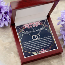 Gift for Bonus Daughter Birthday - 14k White Gold Necklace for Women - Meaningful Cards