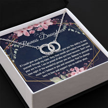 Gift for Bonus Daughter Birthday - 14k White Gold Necklace for Women - Meaningful Cards