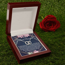 Gift for Bonus Daughter Birthday - 14k White Gold Necklace for Women - Meaningful Cards