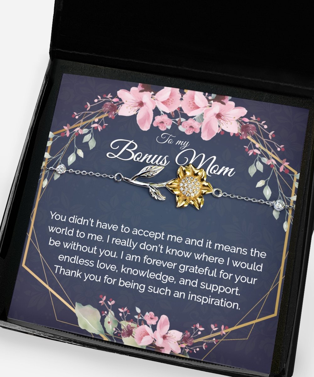 Gift for Bonus Mom - Dainty Minimalist Bracelet Anklet - Meaningful Cards