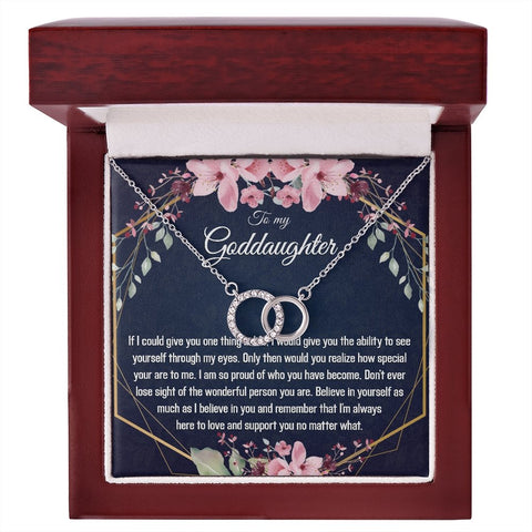 Gift for Goddaughter Birthday - 14k White Gold Necklace for Women - Meaningful Cards