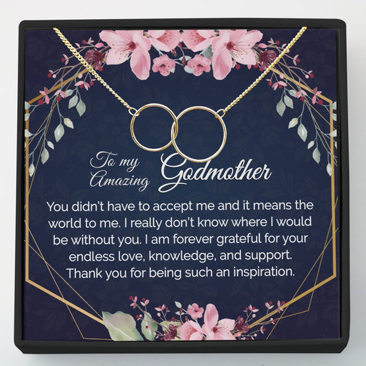 Gift for Godmother - Interlocking Circles Necklace - Meaningful Cards
