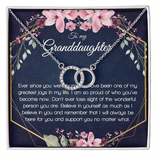 Gift for Granddaughter Birthday - 14k White Gold Necklace for Women - Meaningful Cards