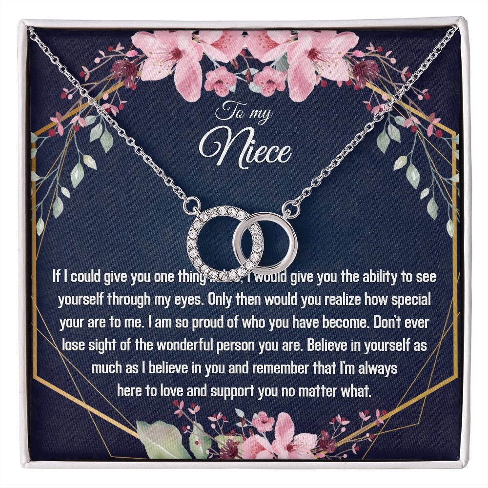 Gift for Niece Birthday - 14k White Gold Necklace for Women - Meaningful Cards