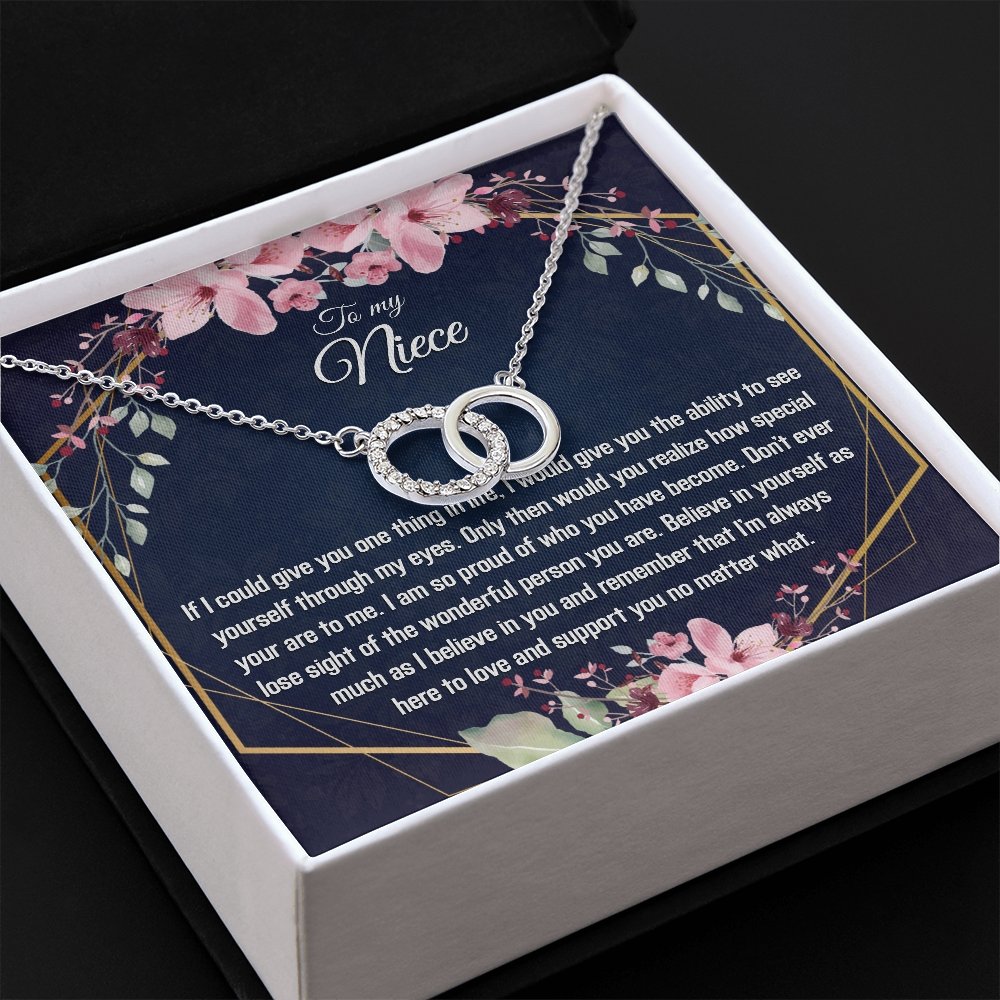 Gift for Niece Birthday - 14k White Gold Necklace for Women - Meaningful Cards