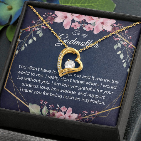 Godmother Gift - Heart Pendant CZ Necklace Minimalist Jewelry - Meaningful Cards