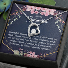 Godmother Gift - Heart Pendant CZ Necklace Minimalist Jewelry - Meaningful Cards