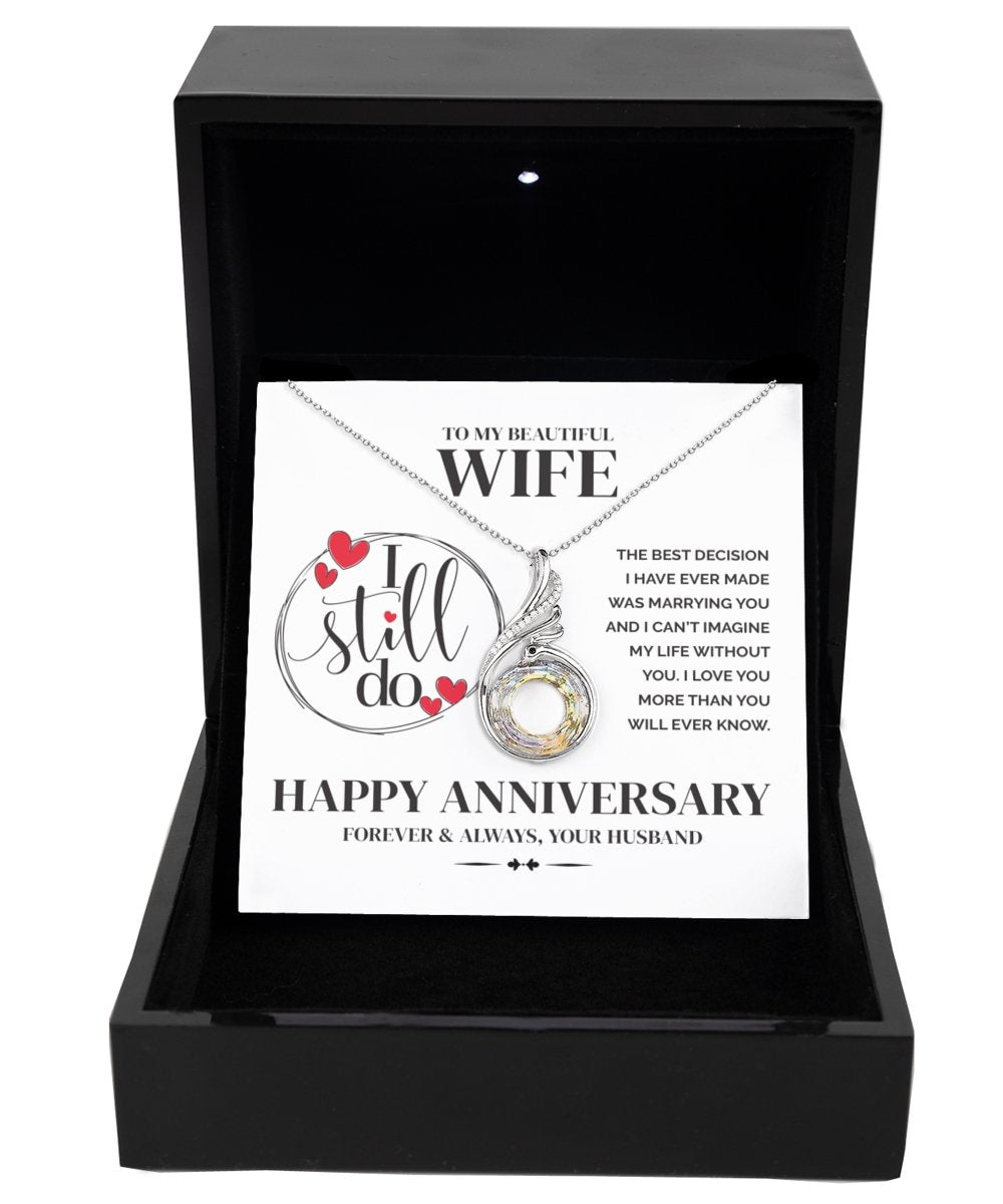 I still do sterling silver anniversary necklace gift box for wife - Meaningful Cards