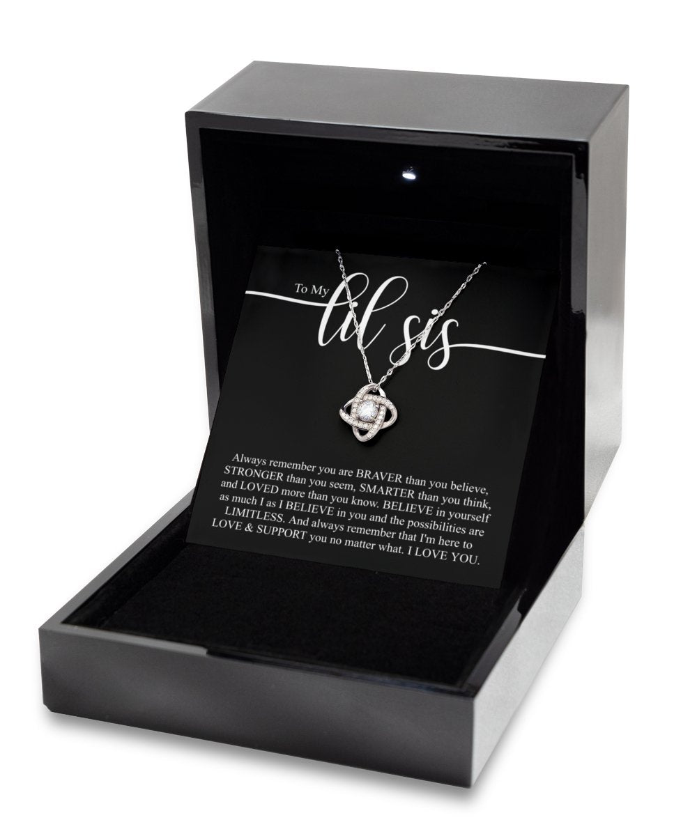 Lil Sis Name Necklace, Little Sister Gift from Big Brother Big Sister, To My Sister Gift, Little Sister Birthday, Sister Christmas - Meaningful Cards