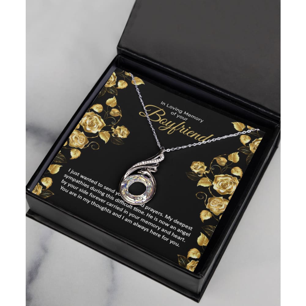Loss of Boyfriend memorial grief sympathy remembrance necklace - Meaningful Cards
