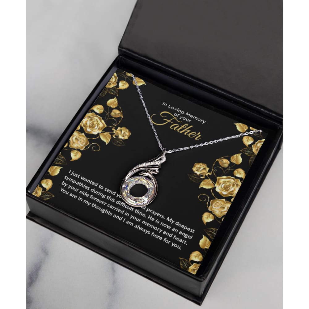 Loss of Father memorial grief sympathy remembrance necklace - Meaningful Cards
