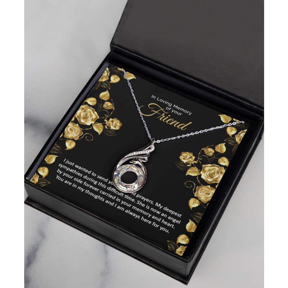 Loss of Female Friend memorial grief sympathy remembrance necklace - Meaningful Cards