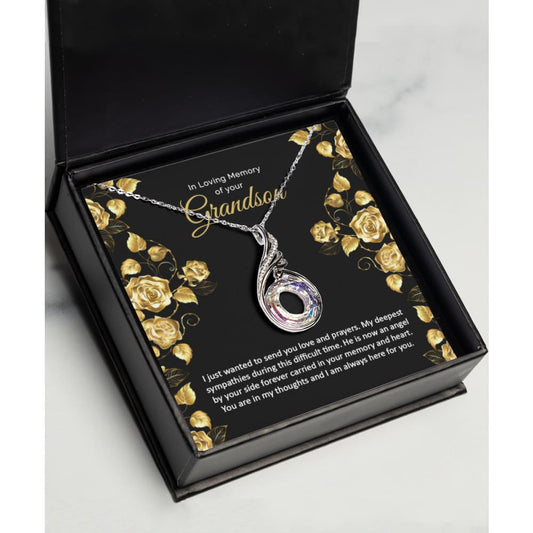 Loss of Grandson memorial grief sympathy remembrance necklace - Meaningful Cards
