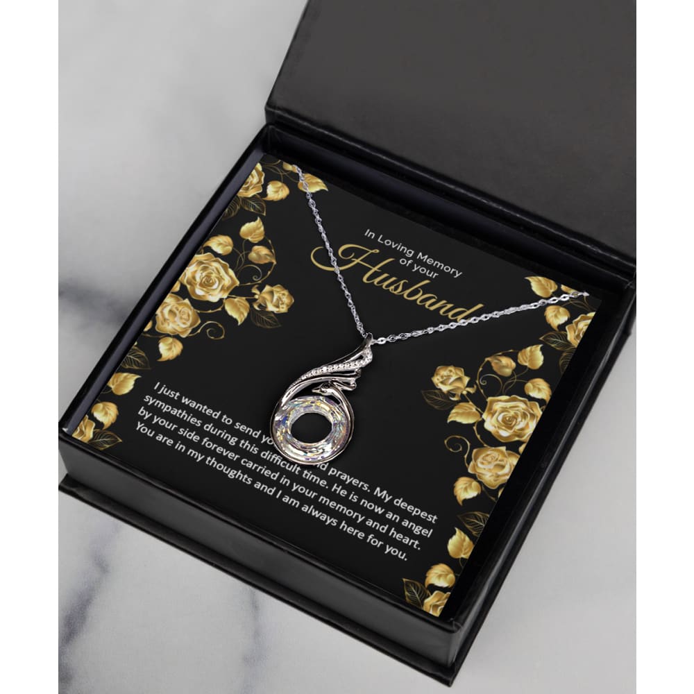 Loss of Husband memorial grief sympathy remembrance necklace - Meaningful Cards