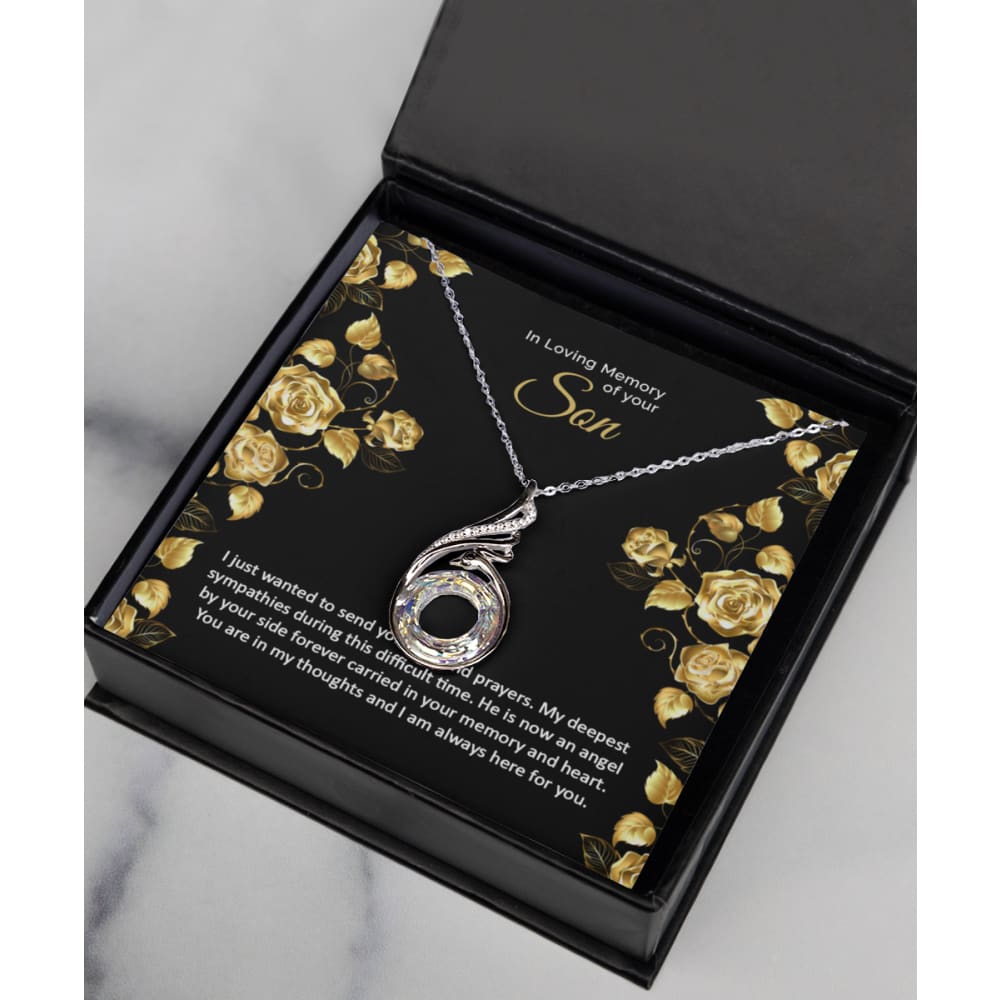 Loss of Son memorial grief sympathy remembrance necklace - Meaningful Cards