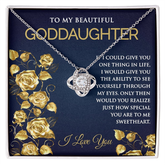 Love Knot Necklace Gift for Goddaughter - Meaningful Cards