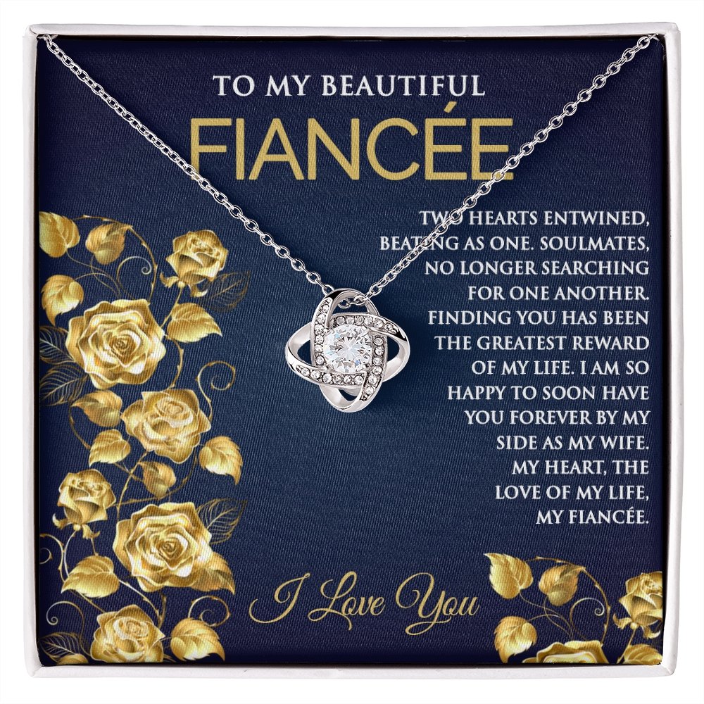 Love Knot Necklace with Message for Fiancee - Meaningful Cards