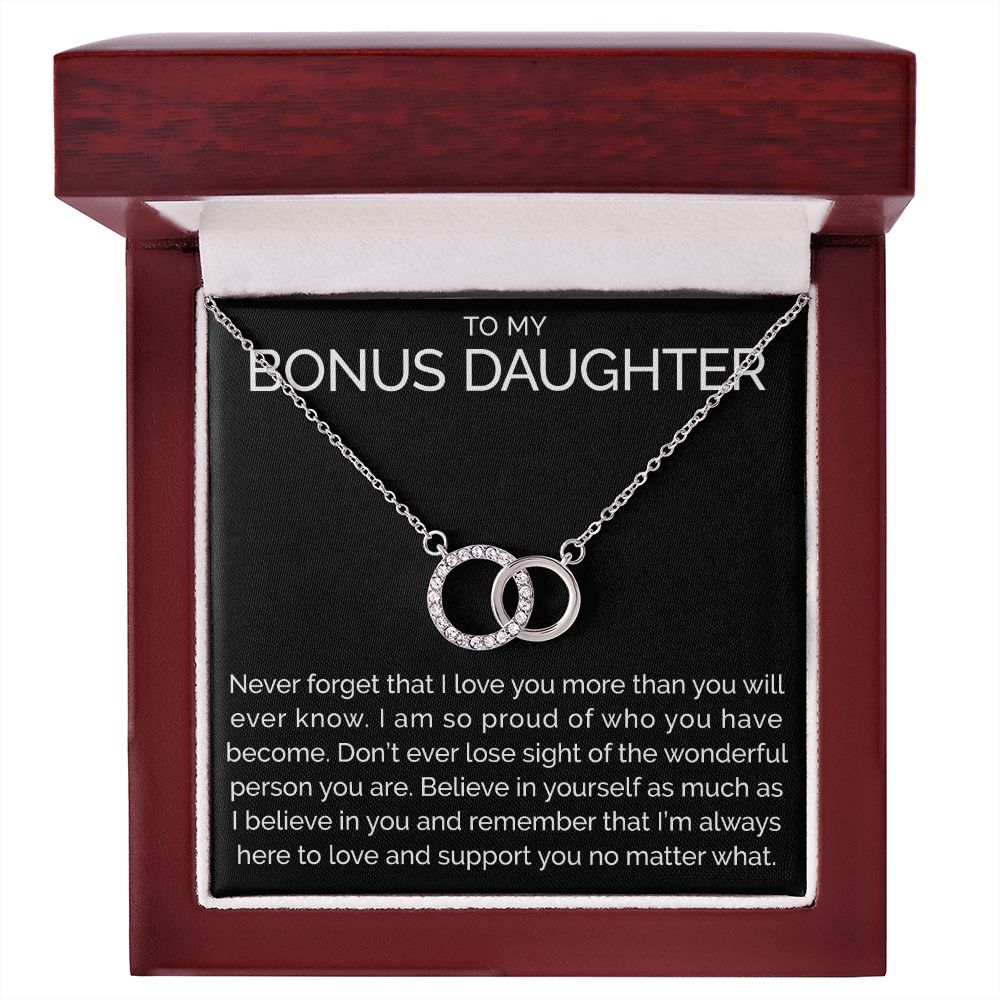 Meaningful To my bonus daughter connected hoops necklace - Meaningful Cards