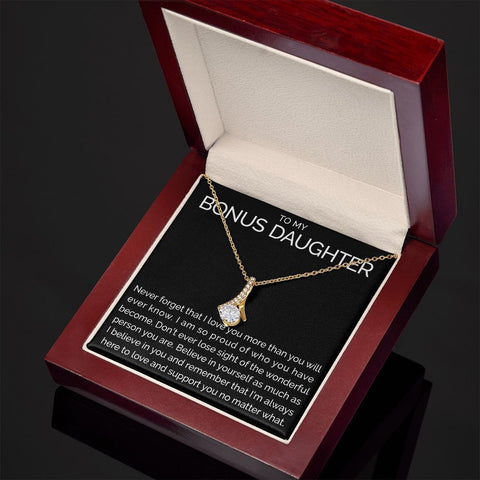 Meaningful To my bonus daughter necklace with thoughtful message - Meaningful Cards