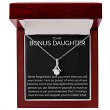 Meaningful To my bonus daughter necklace with thoughtful message - Meaningful Cards