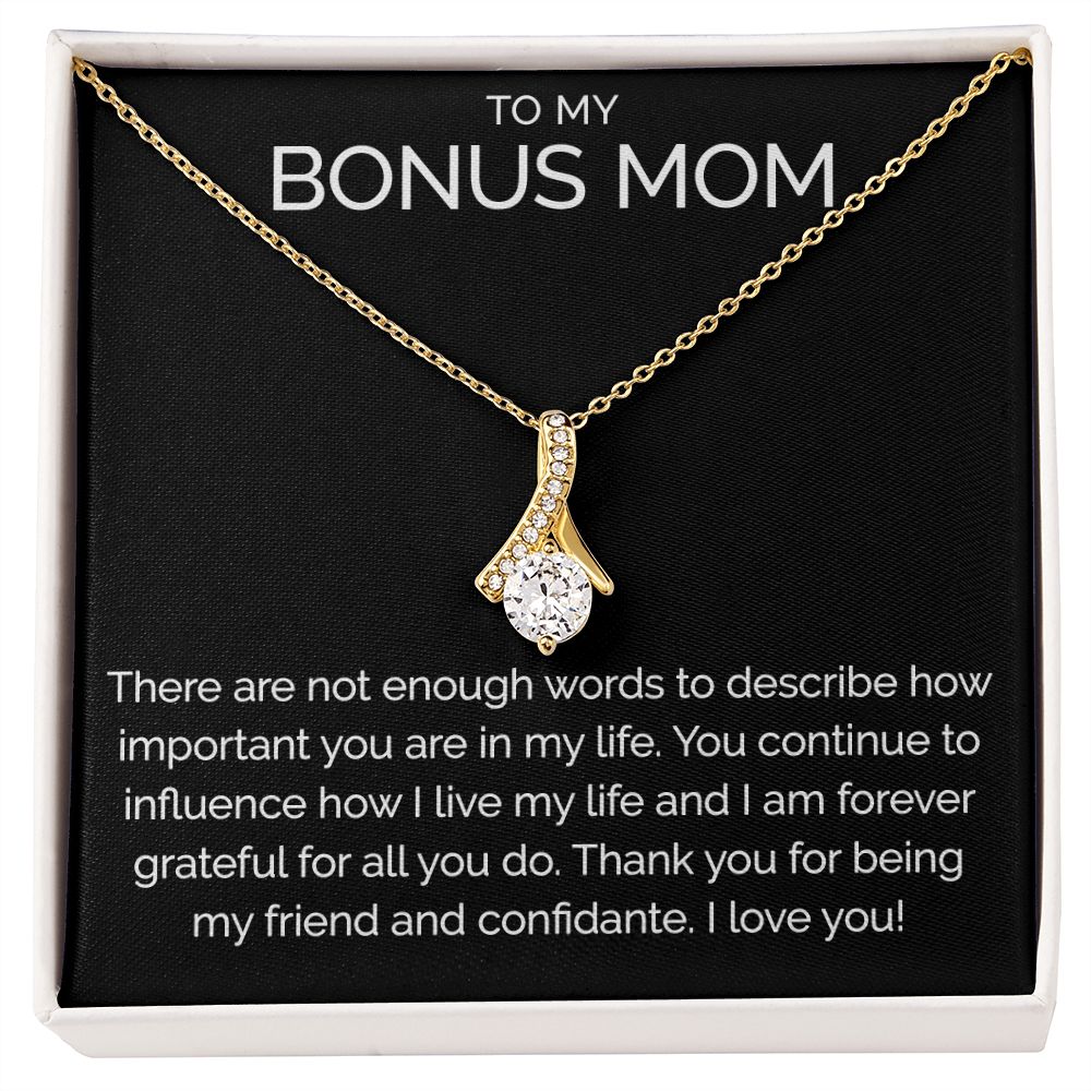 Meaningful To my bonus mom necklace with thoughtful message - Meaningful Cards