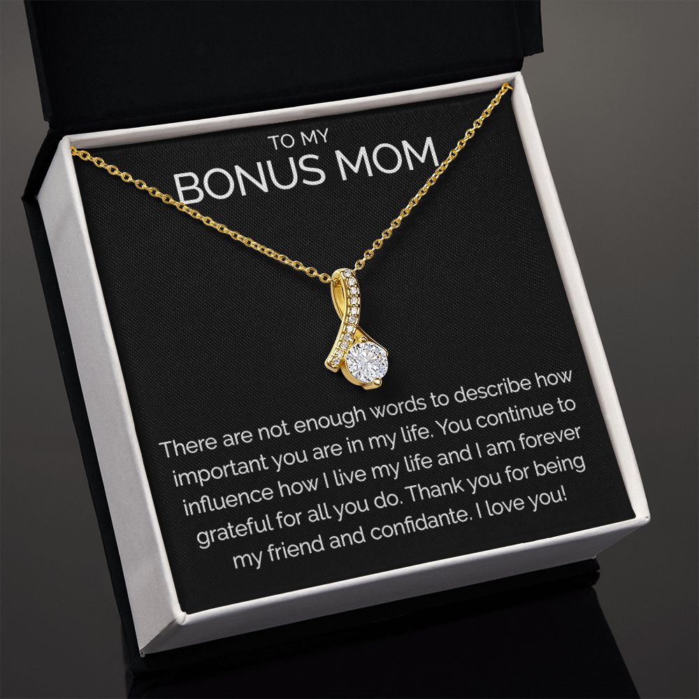 Meaningful To my bonus mom necklace with thoughtful message - Meaningful Cards