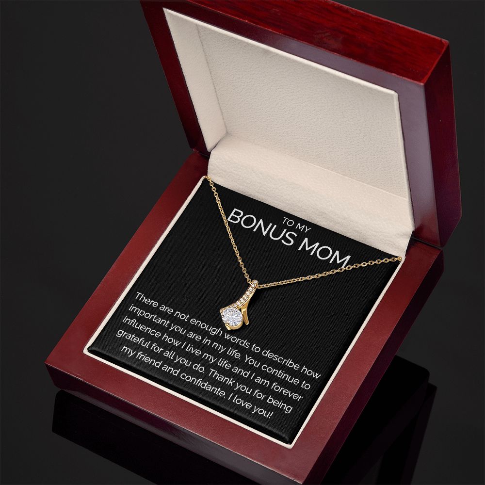 Meaningful To my bonus mom necklace with thoughtful message - Meaningful Cards
