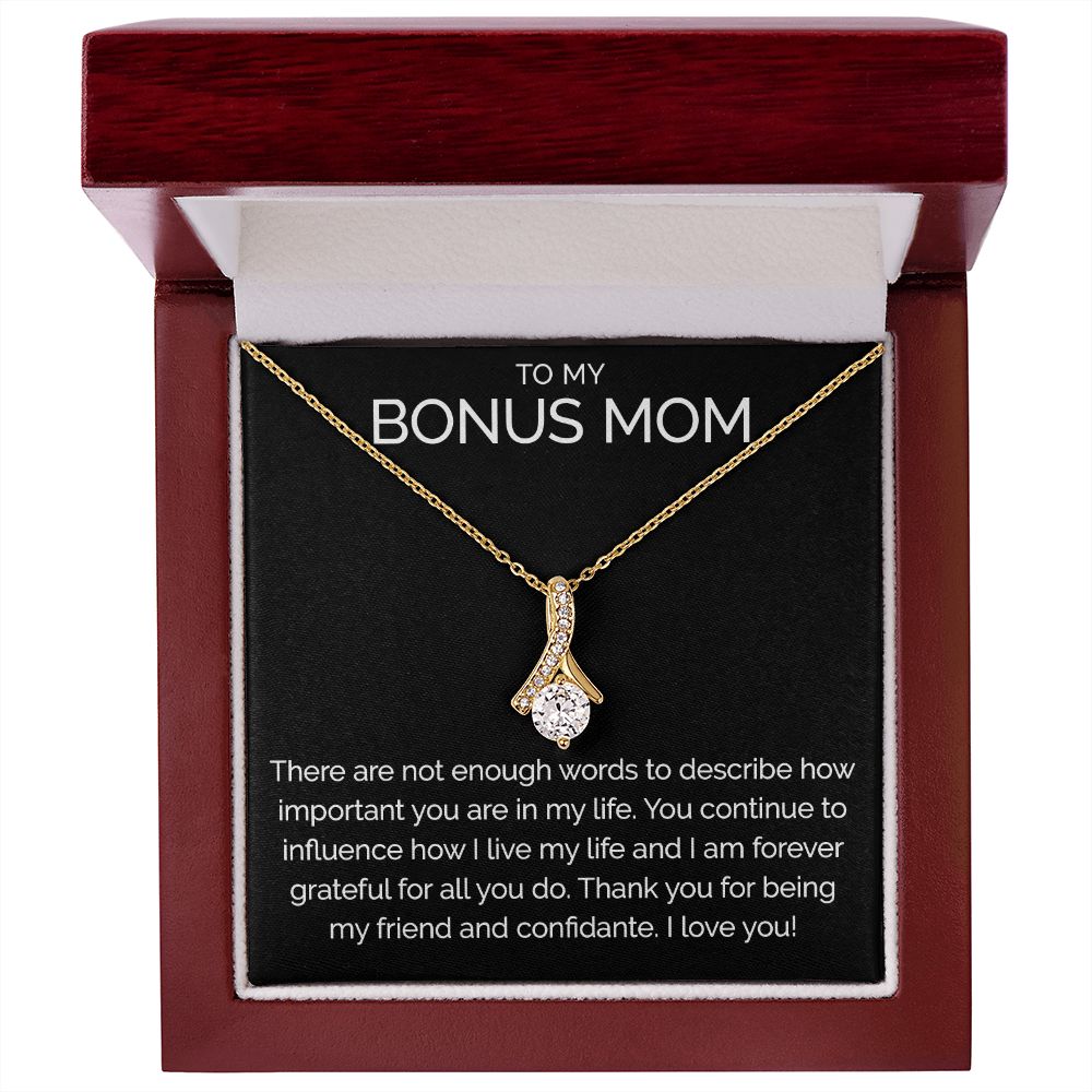Meaningful To my bonus mom necklace with thoughtful message - Meaningful Cards