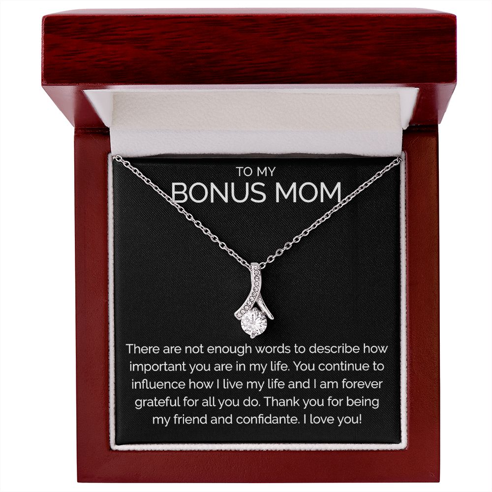 Meaningful To my bonus mom necklace with thoughtful message - Meaningful Cards