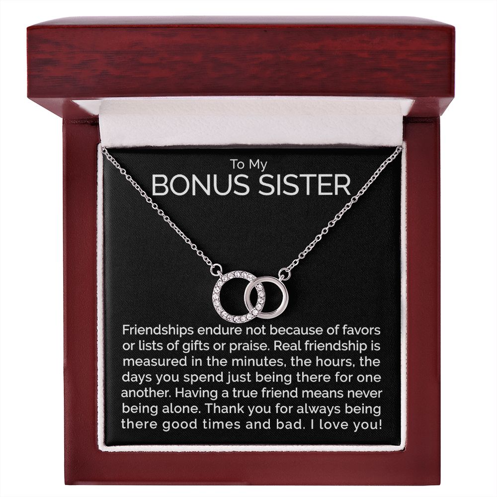 Meaningful To my bonus sister connected hoops necklace - Meaningful Cards