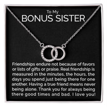 Meaningful To my bonus sister connected hoops necklace - Meaningful Cards