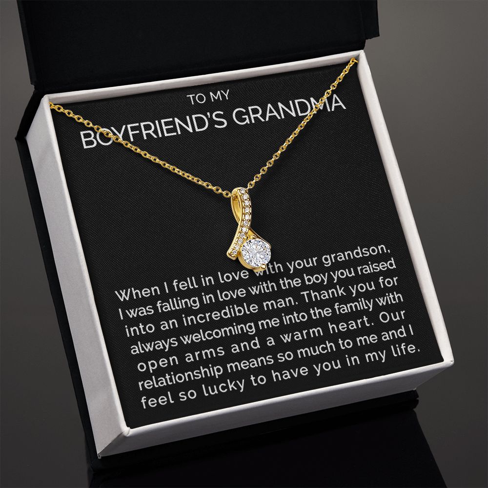 Meaningful To my boyfriends grandma necklace with thoughtful message - Meaningful Cards