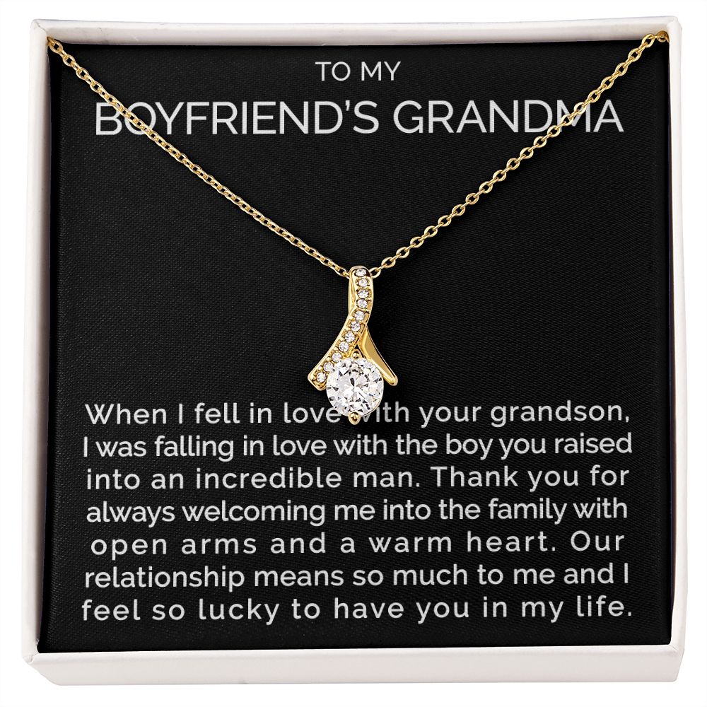 Meaningful To my boyfriends grandma necklace with thoughtful message - Meaningful Cards