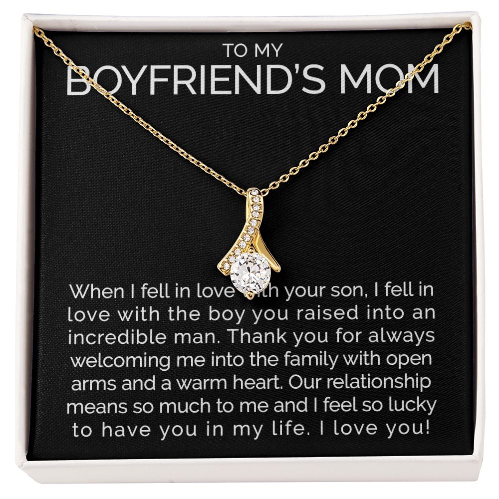 Meaningful To my boyfriends mom necklace with thoughtful message - Meaningful Cards