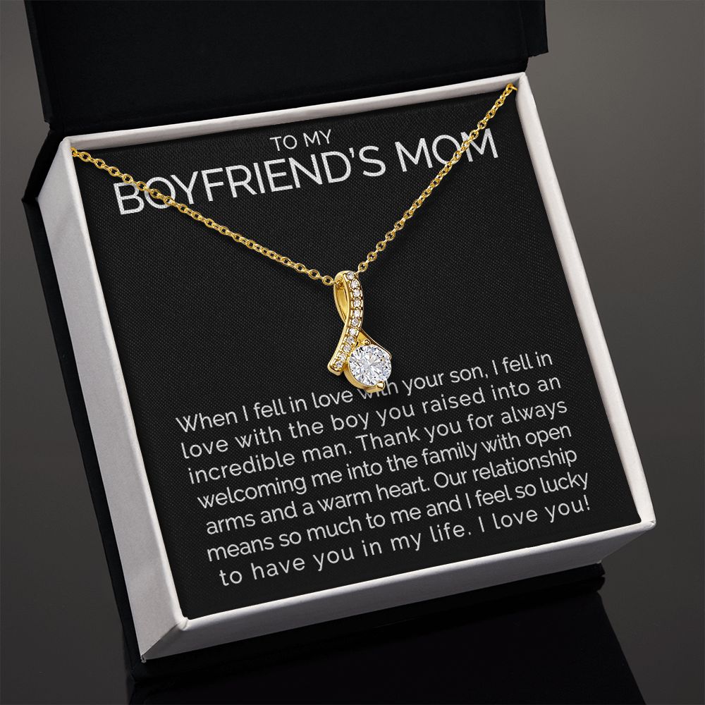Meaningful To my boyfriends mom necklace with thoughtful message - Meaningful Cards