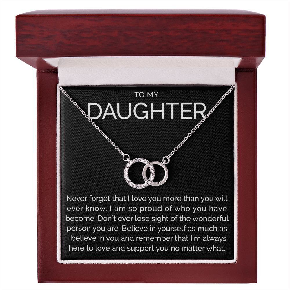 Meaningful To my daughter connected hoops necklace - Meaningful Cards