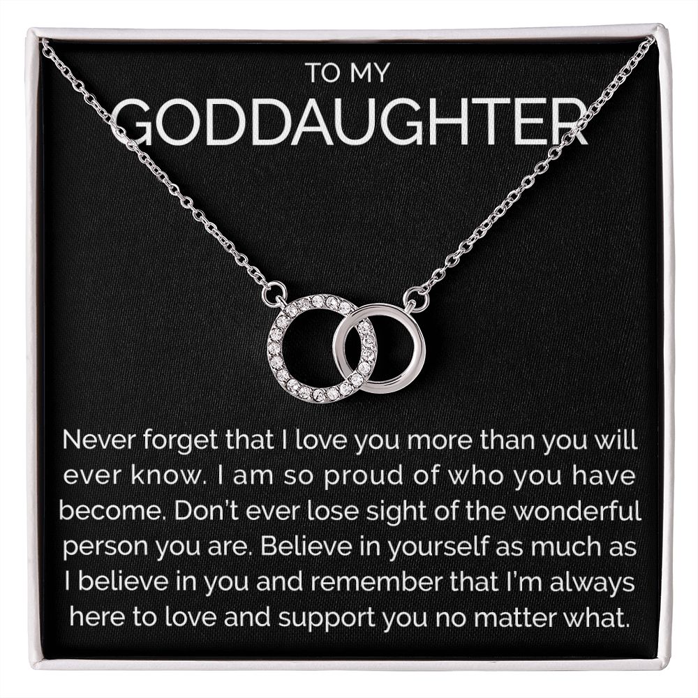 Meaningful To my goddaughter connected hoops necklace - Meaningful Cards