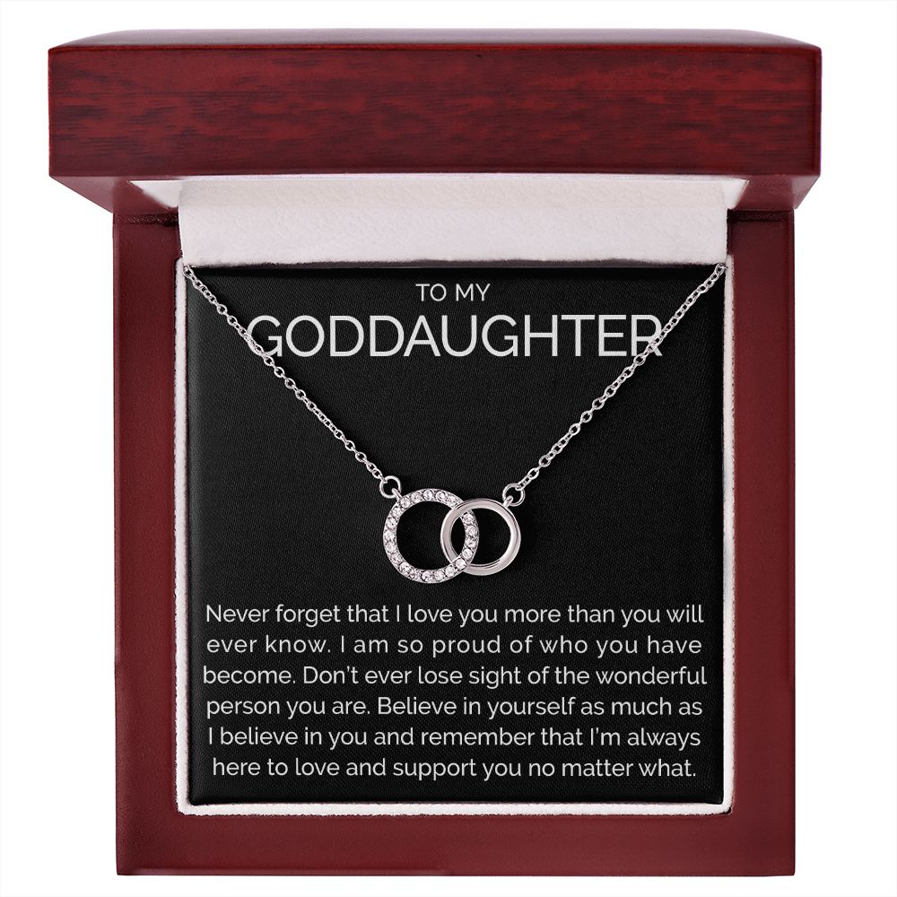 Meaningful To my goddaughter connected hoops necklace - Meaningful Cards
