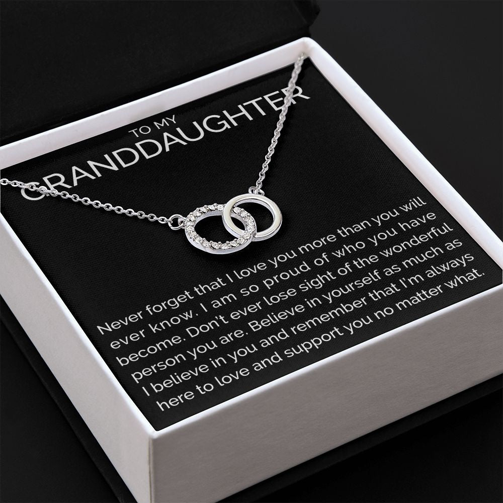 Meaningful To my granddaughter connected hoops necklace - Meaningful Cards